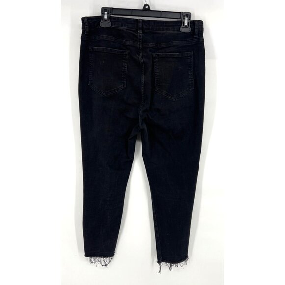 Boden Womens Black Denim Salisbury Side Split Jeans With Frayed Hem Size 12 - Picture 4 of 6